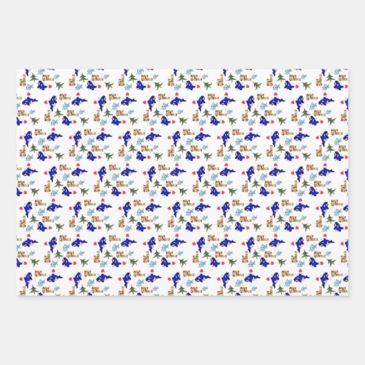Vrolijk kerstlakens wikkelen papier haai inpakpapier vel (Voorkant)