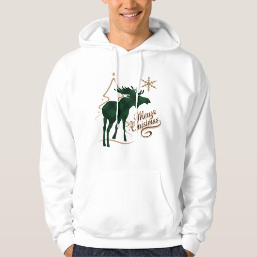 Vrolijk kerstland met groene stijl hoodie (Voorkant)