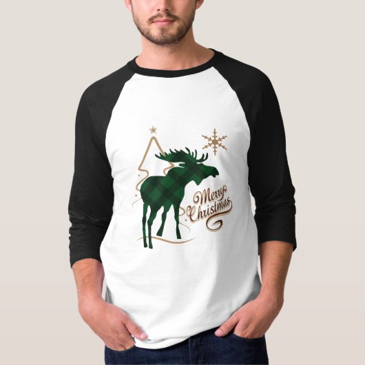 Vrolijk kerstland met groene stijl t-shirt (Voorkant)