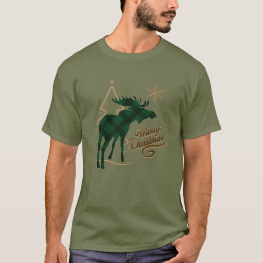 Vrolijk kerstland met groene stijl t-shirt (Voorkant)