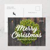 Vrolijk kerstland Rustic Pine Wreated Feestdagenkaart (Voorkant / Achterkant)