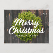 Vrolijk kerstland Rustic Pine Wreated Feestdagenkaart (Voorkant)