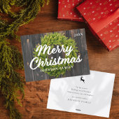 Vrolijk kerstland Rustic Pine Wreated Feestdagenkaart