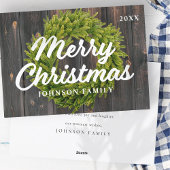 Vrolijk kerstland Rustic Pine Wreated Feestdagenkaart