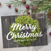 Vrolijk kerstland Rustic Pine Wreated Feestdagenkaart