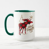 Vrolijk kerstland stijl Rood met Pset Moose Mok (Links)