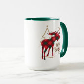 Vrolijk kerstland stijl Rood met Pset Moose Mok (Voorkant rechts)