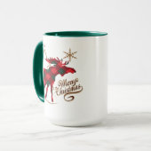 Vrolijk kerstland stijl Rood met Pset Moose Mok (Voorkant links)