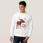 Vrolijk kerstland stijl Rood met Pset Moose Trui (Voorkant volledig)