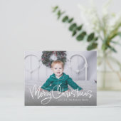 Vrolijk kerstleuk script eenvoudig een foto feestdagenkaart (Staand voorkant)