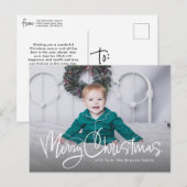 Vrolijk kerstleuk script eenvoudig een foto feestdagenkaart (Voorkant / Achterkant)