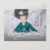Vrolijk kerstleuk script eenvoudig een foto feestdagenkaart (Voorkant)