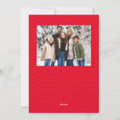 Vrolijk kerstleuk script eenvoudig rood twee foto' feestdagenkaart (Achterkant)