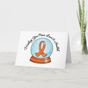 Vrolijk kerstleukemie Ribbon Snowglobe Feestdagen Kaart