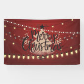 Vrolijk kerstlicht en -boom spandoek (Horizontaal)