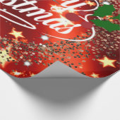 Vrolijk kerstlicht en glans cadeaupapier (Hoek)