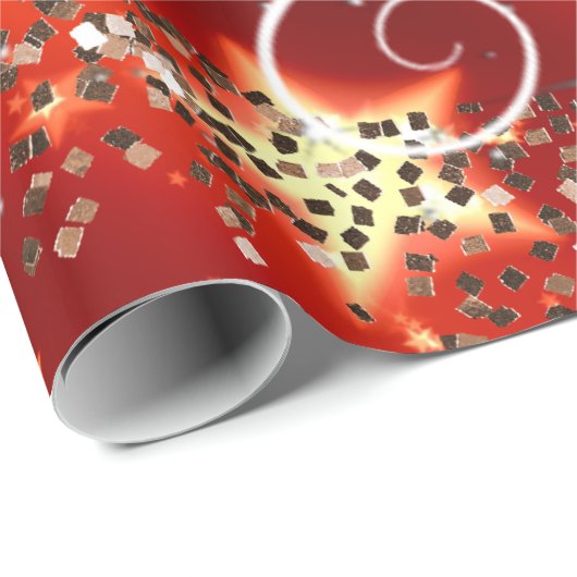 Vrolijk kerstlicht en glans cadeaupapier (Rol Hoek)