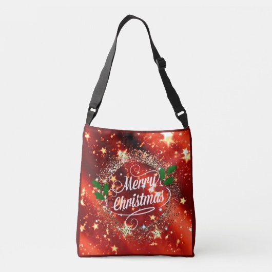 Vrolijk kerstlicht en glans crossbody tas (Achterkant)