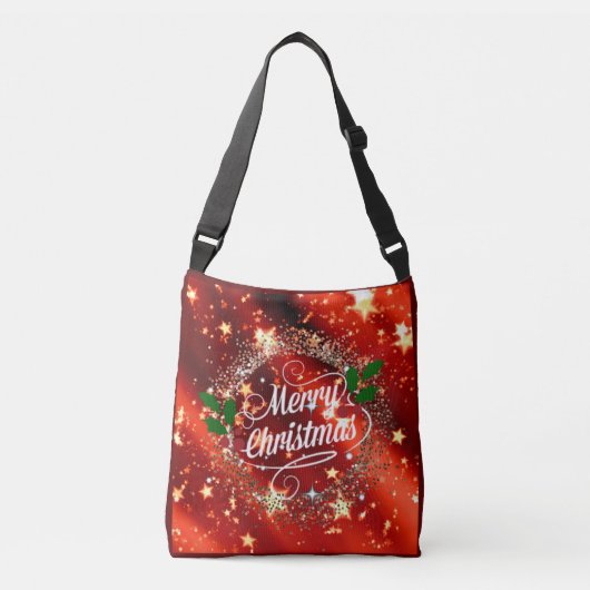 Vrolijk kerstlicht en glans crossbody tas (Voorkant)