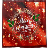 Vrolijk kerstlicht en glans douchegordijn (Voorkant)