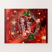 Vrolijk kerstlicht en glans legpuzzel (Horizontaal)