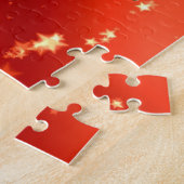 Vrolijk kerstlicht en glans legpuzzel (Zijkant)