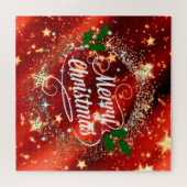 Vrolijk kerstlicht en glans legpuzzel (Horizontaal)