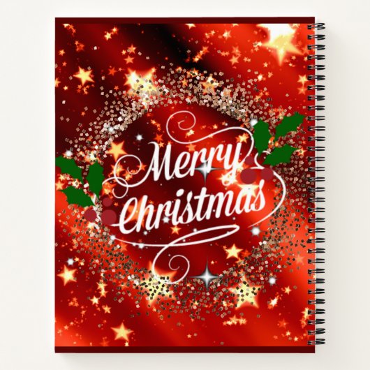 Vrolijk kerstlicht en glans notitieboek (Achterkant)