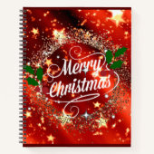Vrolijk kerstlicht en glans notitieboek (Voorkant)