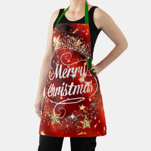 Vrolijk kerstlicht en glans schort (Insitu)