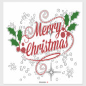 Vrolijk kerstlicht en glans sticker (Vel)