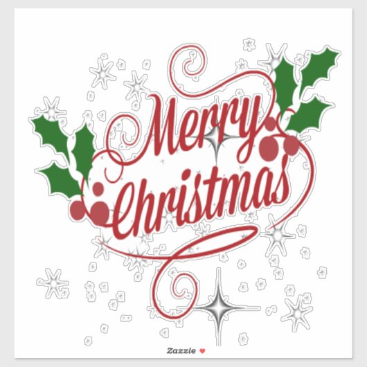 Vrolijk kerstlicht en glans sticker (Vel)