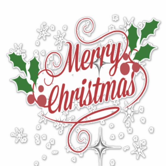 Vrolijk kerstlicht en glans sticker (Voorkant)