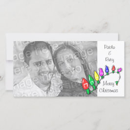 Vrolijk kerstlicht  fotokaart feestdagenkaart