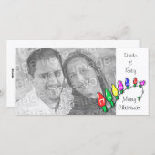 Vrolijk kerstlicht fotokaart feestdagenkaart (Voorkant / Achterkant)