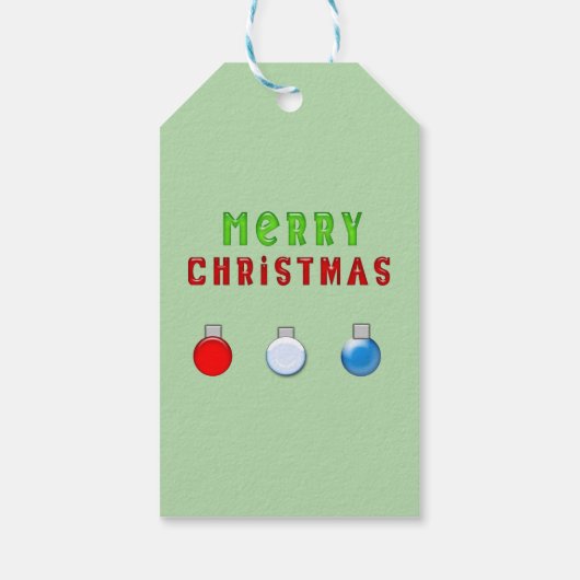 Vrolijk kerstlicht groen cadeaulabel (Achterkant)