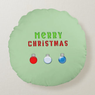 Vrolijk kerstlicht groen rond kussen