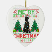 Vrolijk kerstlicht met een lelijke Giant Schnauzer Keramisch Ornament (Rechts)