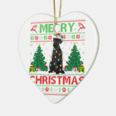 Vrolijk kerstlicht met een lelijke Giant Schnauzer Keramisch Ornament (Links)