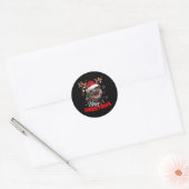 Vrolijk kerstlicht rendier Moo Deng Santa Hat Ronde Sticker (Envelop)