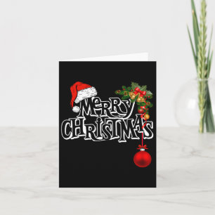 Vrolijk Kerstlicht Santa Hat Xmas Familie Mannen W Kaart