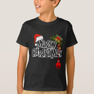 Vrolijk Kerstlicht Santa Hat Xmas Familie Mannen W T-shirt