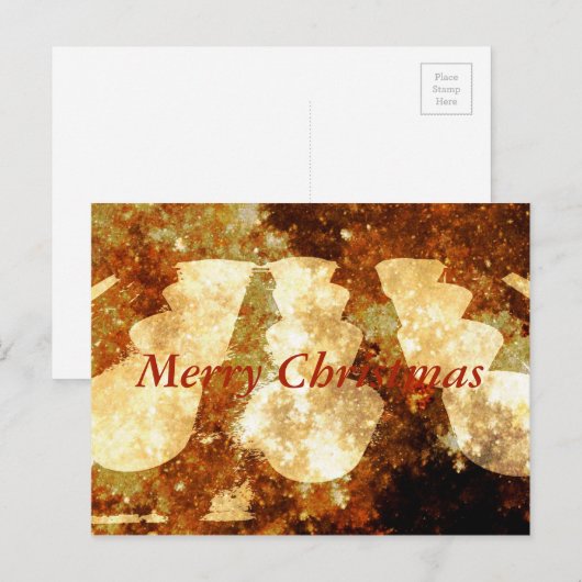 Vrolijk kerstlicht Sterrennacht bruin goud Feestdagenkaart (Voorkant / Achterkant)
