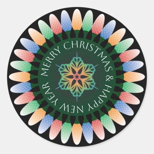 Vrolijk kerstlicht Stickers (Voorkant)