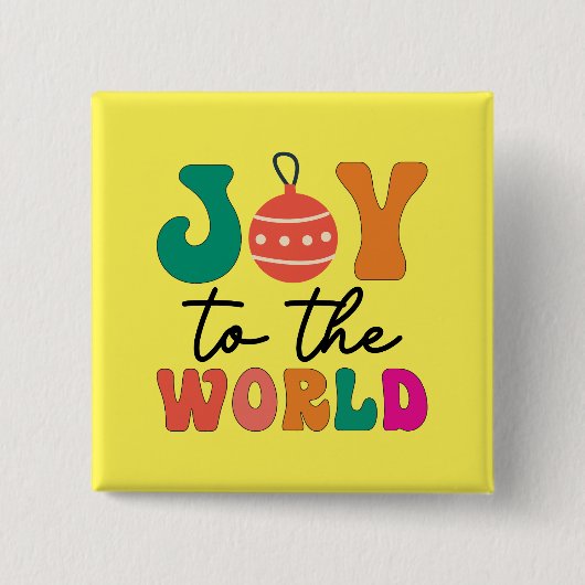 Vrolijk Kerstlied Kleurrijke Kersttypografie Vierkante Button 5,1 Cm (Voorkant)