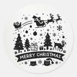 vrolijk kerstlied ronde sticker