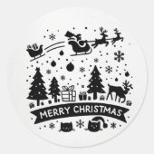 vrolijk kerstlied ronde sticker (Voorkant)
