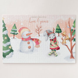 Vrolijk kerstliefde en vrede legpuzzel