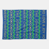 Vrolijk kerstliefde en vrolijkheid theedoek (Horizontaal)