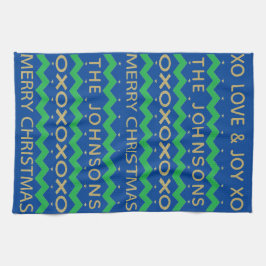 Vrolijk kerstliefde en vrolijkheid theedoek